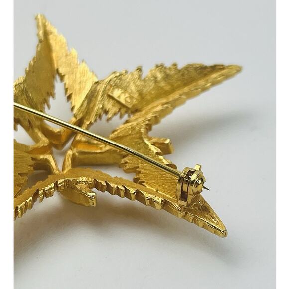 JJ Jonette Jewelry Star Starfish Chunky Brooch Vintage Gold Tone Celestial Ocean - Picture 10 of 14